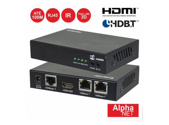 Alphanet   Receptor HDMI RJ45 Hdbaset Ir 100m